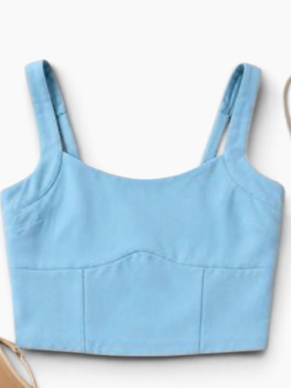 Abercrombie & Fitch Pale Blue Cropped Camisole top medium